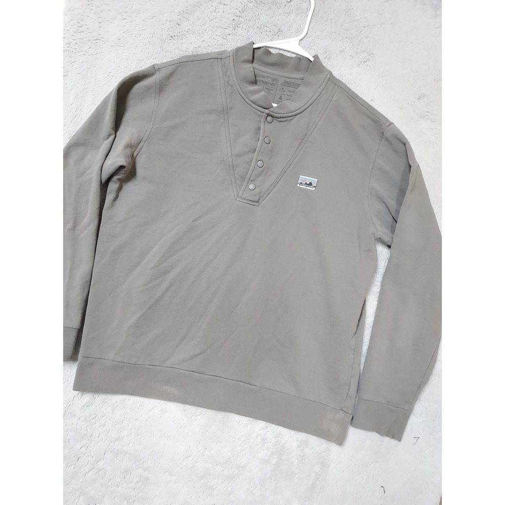 Patagonia Pullover Mens Large Regenerative Organic Pilot Snap Neck Gray Henley
